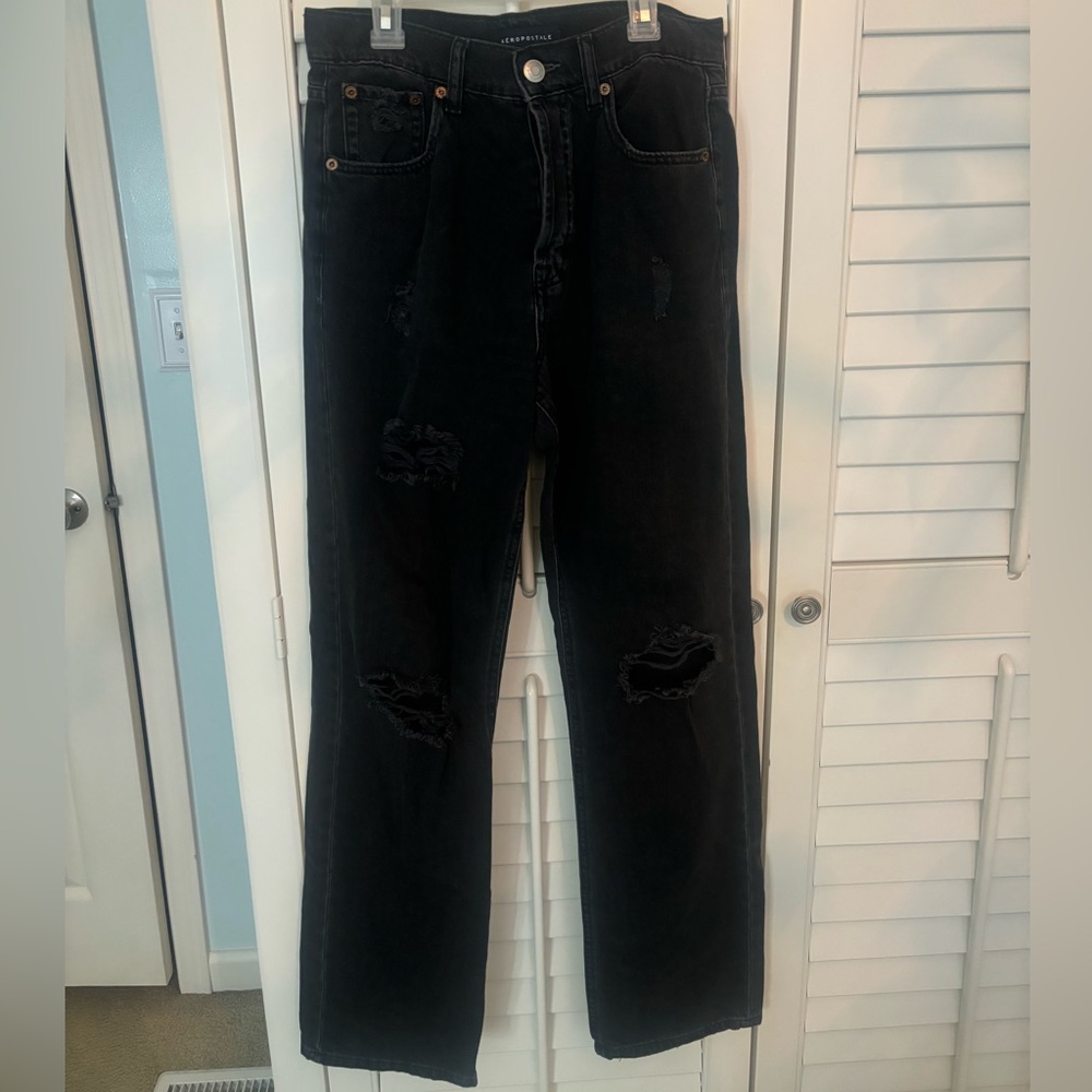 Aeropostale Black Ripped 90s Baggy Jeans